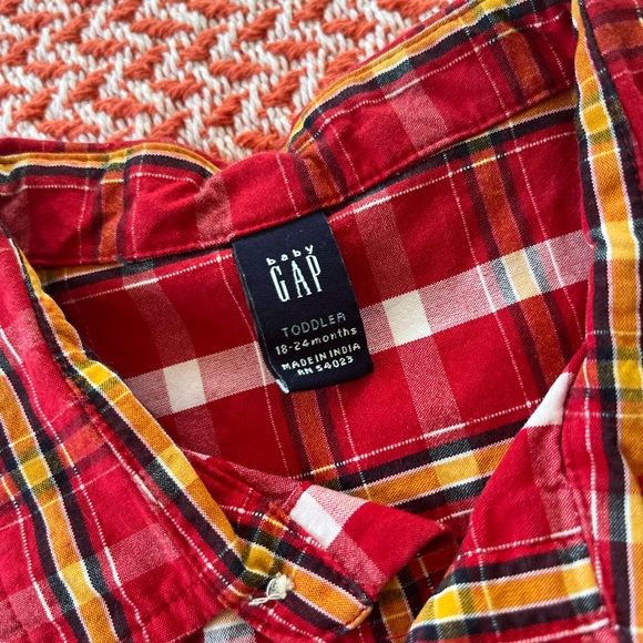 Lot of 3 plaid short sleeved button-down collared shirt for 18-24 months - Picture 7 of 10